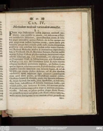Cap. IV. Methodum medendi rationalem annectit.