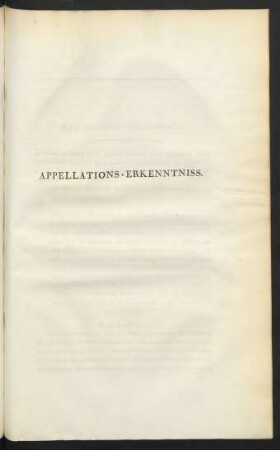 Appellations-Erkenntniss.