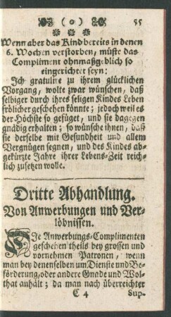 Dritte Abhandlung. Von Anwerbungen und Verlöbnissen