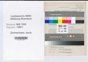 Entnazifizierung Anna Zimmermann, geb. 02.01.1902 (Postassistentin)