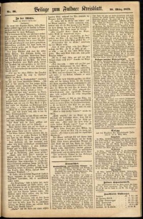 Zweite Ausgabe vom Samstag, den 29. März 1879.