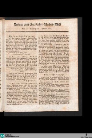 Karlsruher Intelligenz- und Wochen-Blatt, Beylage