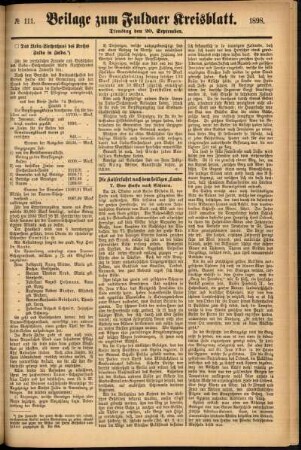 Zweite Ausgabe vom Dienstag, den 20. September 1898.