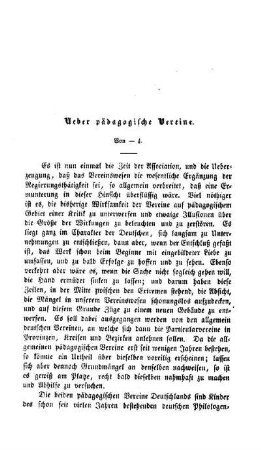Ueber pädagogische Vereine