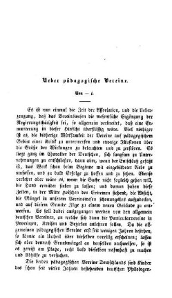 Ueber pädagogische Vereine
