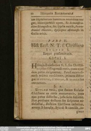 Sectio I. Eaque praeliminaris.