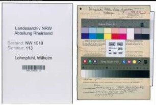 Entnazifizierung Wilhelm Lehmpfuhl , geb. 05.01.1908 (Kaufmaennischer Angestellter)