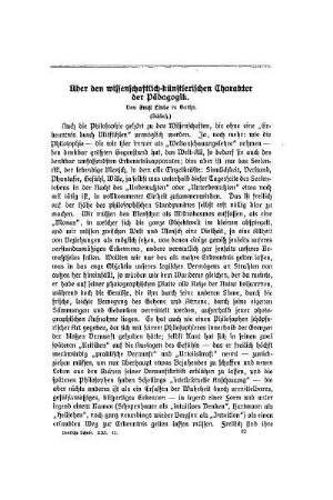 Über den wissenschaftlich-künstlerischen Charakter der Pädagogik : (Schluß)