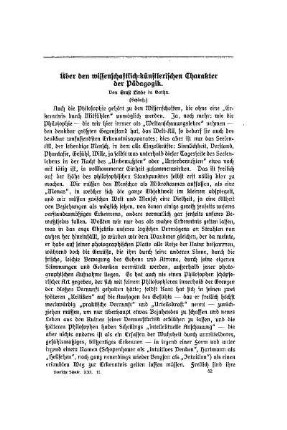 Über den wissenschaftlich-künstlerischen Charakter der Pädagogik : (Schluß)