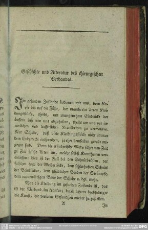 Geschichte und Litteratur des chirurgischen Verbandes