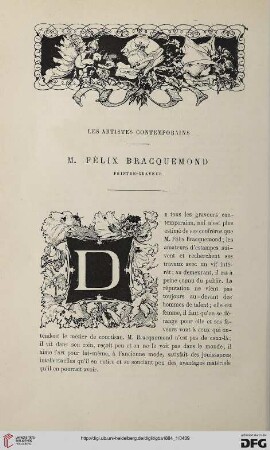 2. Pér. 29.1884: M. Félix Bracquemond, peintre graveur, [1] : les artistes contemporains