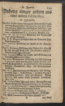 Anhang einiger andern aus einer andern Bibliothec