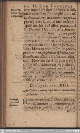 Disquisitio XIII. An Deus ex aequo, erga omnes creaturas, sit bonus