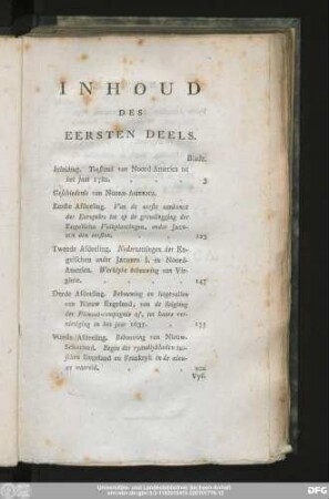 Inhoud Des Eersten Deels.