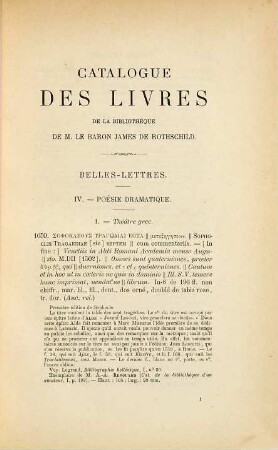Catalogue des livres composant la bibliothèque de feu le M. le baron James de Rothschild, 2