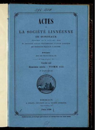 53: Actes de la Société Linnéenne de Bordeaux