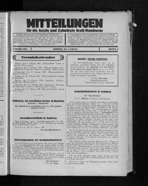 Jahrgang 1933, Hamburg, den 5. Februar, Nummer 6