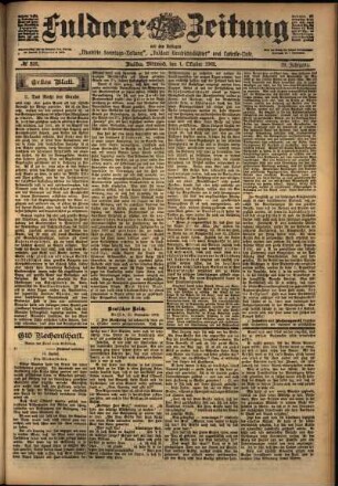 Erste Ausgabe vom Mittwoch, den 01. Oktober 1902.