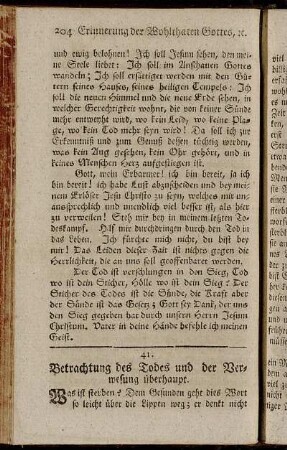 41. Betrachtung des Todes und der Verwesung überhaupt. - 47. Betrachtung eines Kranken über das ewige Leben.