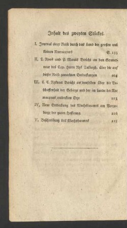 Inhalt des zweyten Stückes