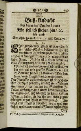 III. Buß-Andacht