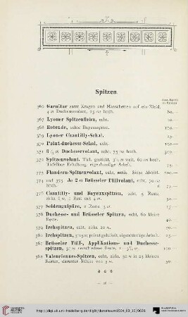 Spitzen (Nr. 365-382)