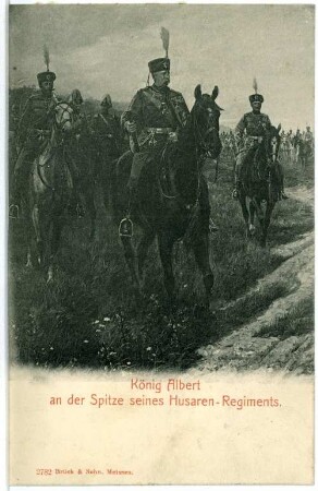 König Albert an der Spitze seines Husarenregiments (Gemälde)