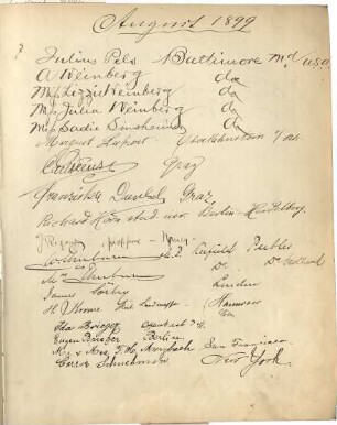 Gästebuch/ 7.8.1899 - 26.10.1899