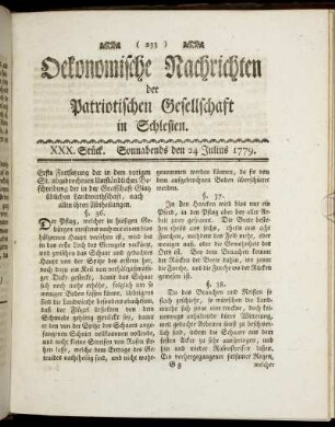XXX. Stück. Sonnabends den 24 Julius. 1779.