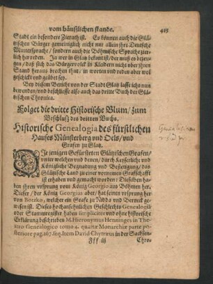 Folget die dritte Historische Blum ...