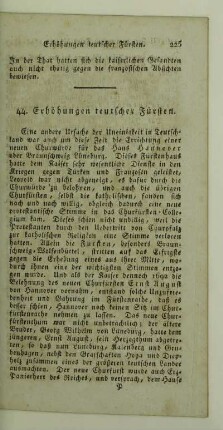 44. Erhöhungen teutscher Fürsten