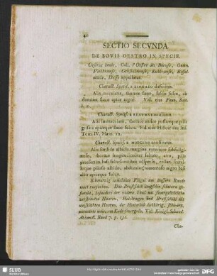 Sectio Secunda. De Bovis Oestro In Specie