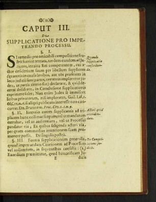 Caput III. De supplicatione pro impetrando processu.