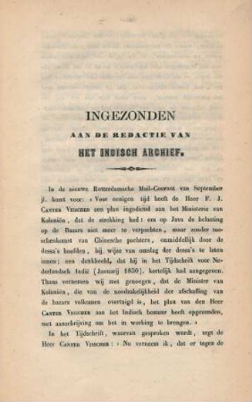 Ingezonden aan de redactie van het Indisch Archief