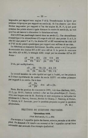 SOLUTIONS DE QUESTIONS PROPOSÉES.