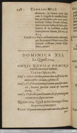 Dominica XLI. Ex Quaest. 104.