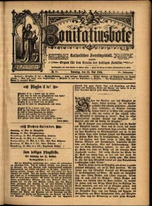 Erste Ausgabe vom Sonntag, den 22. Mai 1904.