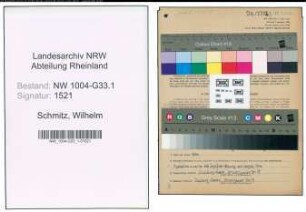 Entnazifizierung Wilhelm Schmitz , geb. 25.09.1889 (Lehrer)