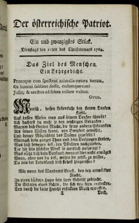 Ein und zwanzigstes Stück. - Fünf und zwanzigstes Stück.