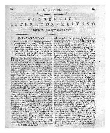 Bechstein, J. J.: Gemeinnützige Naturgeschichte Deutschlands nach allen drey Reichen. Ein Handbuch zur deutlichern und vollständigern Selbstbelehrung besonders für Forstmänner, Jugendlehrer und Oekonomen. Bd. 1. Leipzig: Crusius 1789