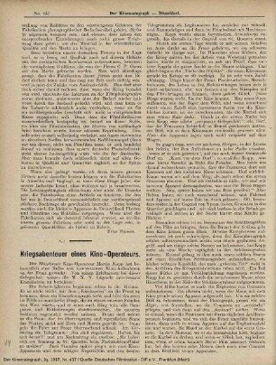 Kriegsabenteuer eines Kino-Operateurs
