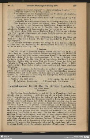 Ueberschauender Bericht über die Görlitzer Ausstellung