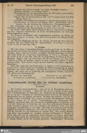 Ueberschauender Bericht über die Görlitzer Ausstellung