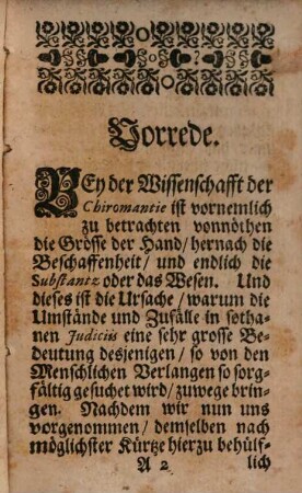 Kurtzer Tractat von der Chiromantia, Des sinnreichen Philosophi Johann Gebers : Aus dem Italiänischen ins Teutsche übersetzet