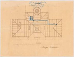 Kranken- und Siechenhaus, Brüssow Gültiger Ausführungsentwurf: Wasserversorgung, Grundriss Dachgeschoss 1:100