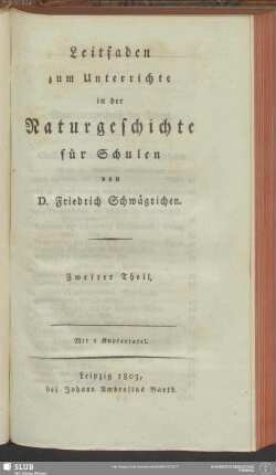 2: Leitfaden zum Unterrichte in der Naturgeschichte für Schulen