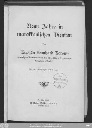 Neun Jahre in marokkanischen Diensten