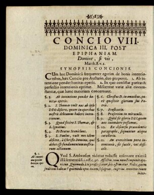 Concio VIII. Dominica III. Post Epiphaniam.