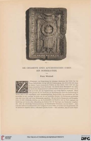 Die Ornamente eines altchristlichen Codex der Hofbibliothek