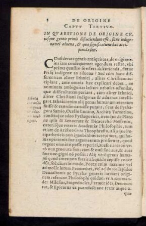 Caput Tertium. In Quaestione De Origine Cuiusque gentis primo discutiendum esse ...